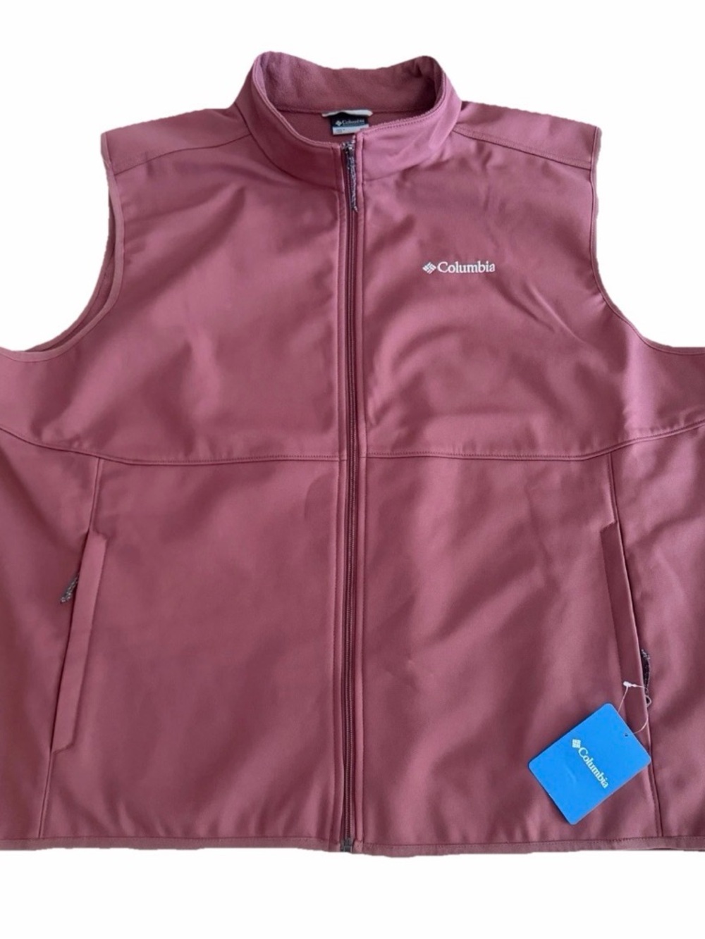 Columbia Men’s XXL/2TG Resolute Peak EXS Softshell Vest Salmon Color Pockets NEW